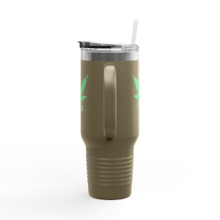 Organic cannabis leaf travel mug, 40oz insulated tumbler 25