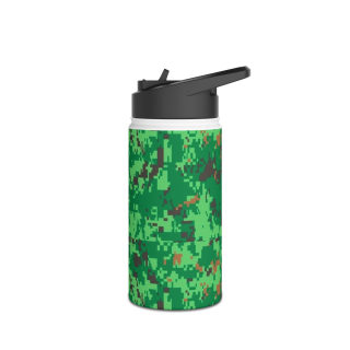 Green Digital Camo Water Bottle | Stainless Steel, Standard Lid 4