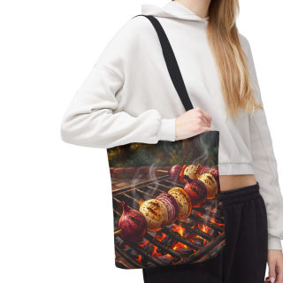 Grilled Vegetable Kabob Tote Bag | BBQ Skewers, Summer Cookout Market Tote