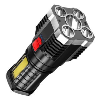 5-LED Rechargeable Work Flashlight with Side Light, USB Charging 4