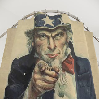 Uncle Sam I Want You shower curtain | Vintage WWI recruitment poster 3