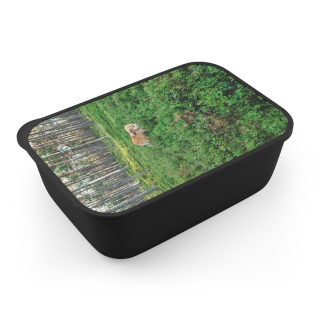 Golden Retriever in the Forest PLA Bento Box with Band and Utensils 2