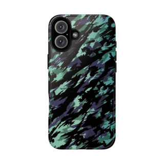 Teal Black Abstract Camo Phone Case 74