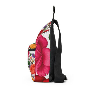Red Rose Floral Sling Bag | Vintage Garden Print 2