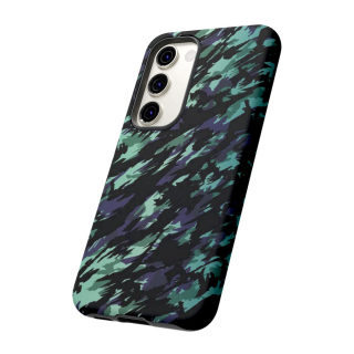 Teal Black Abstract Camo Phone Case 107