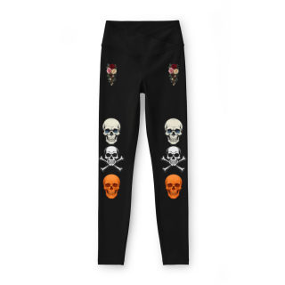 Floral Skull Pattern Leggings | Halloween Skull Leggings 2