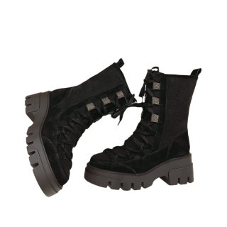 Classic Lace-Up Ankle Boots for Women | Suede Platform Booties