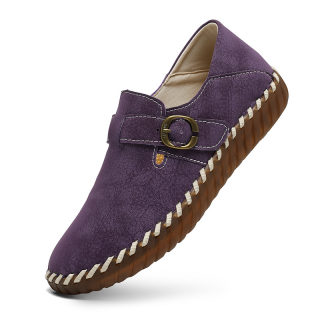 Soft Cowhide Leather Slip-On Shoes | British Style Women's 6