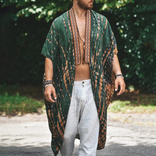 Printed Beach Sun Protection Shirt for Men | Cape Coat Summer Outdoor