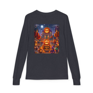 Jack-O'-Lantern Halloween Street Scene Long Sleeve Kids Tee 20