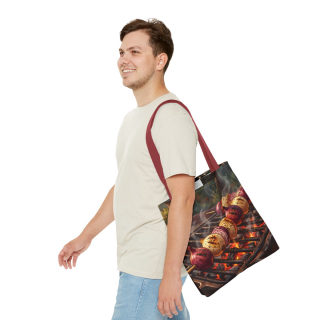 Grilled Vegetable Kabob Tote Bag | BBQ Skewers, Summer Cookout Market Tote 35