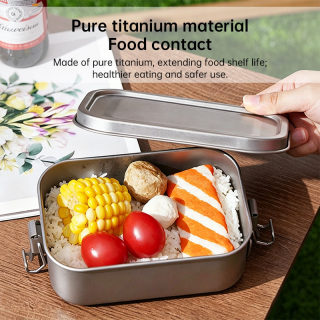 Titanium Lunch Box with Folding Handle | Leak-Proof for Camping & Hiking 2