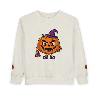 Jack-o'-Lantern Witch Pumpkin Toddler Sweatshirt 2
