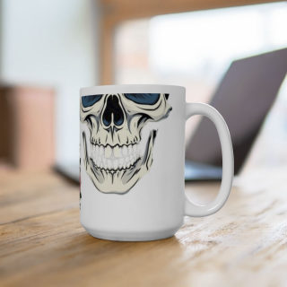 Skull and Roses Ceramic Mug | Floral Skull Coffee Mug 10