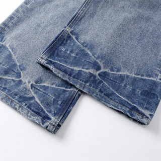 Stone-Washed Distressed Denim Pants | Straight Fit 4