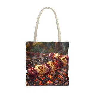 Grilled Vegetable Kabob Tote Bag | BBQ Skewers, Summer Cookout Market Tote 12