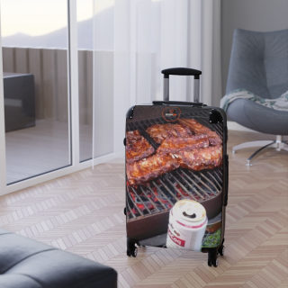 BBQ Ribs Grill Photo Suitcase | Travel Luggage with Barbecue Design 14