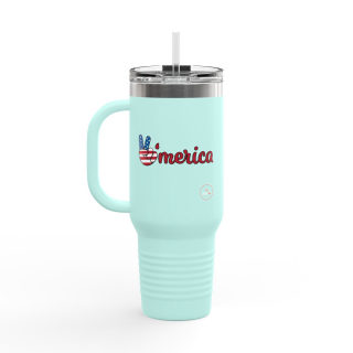 'Merica Peace Hand travel mug, 40oz insulated tumbler 33