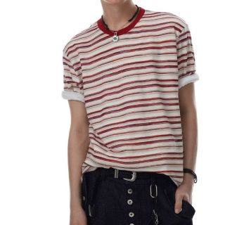 Round Neck Striped Short Sleeve T-Shirt 2