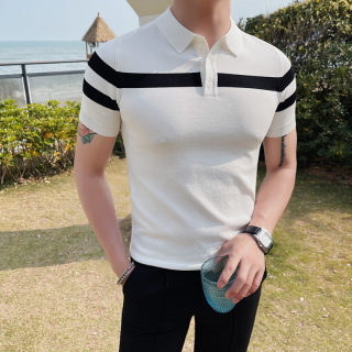 Slim Fit Lapel Knit T-Shirt | Cool Summer Casual Wear