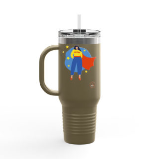 Super Mom comic burst insulated travel mug 28