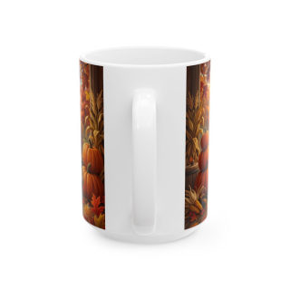 Pumpkin Head Banker Mug | Halloween Fall Autumn Ceramic Coffee Cup 4