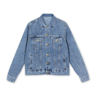 Built Not Born Denim Jacket — American Flag Back Print