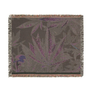 Marijuana Leaf Woven Blanket | Cannabis Plant Throw, Botanical Tapestry 5