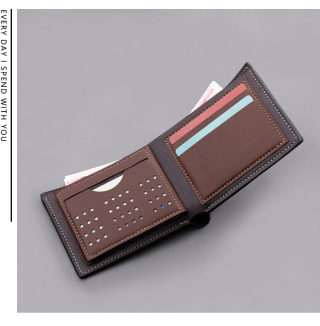 Men's Short Zipper Wallet, Soft Leather 6