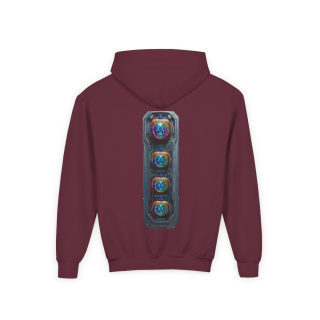 Glowing Cyber Pumpkin Kids Hoodie 65
