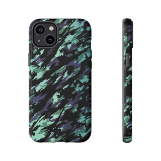 Teal Black Abstract Camo Phone Case 59