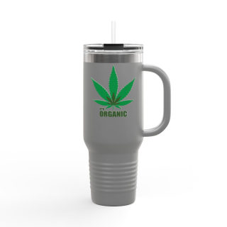 Organic cannabis leaf travel mug, 40oz insulated tumbler 13