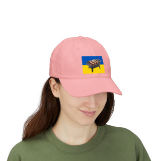 Grill Skewers on Blue Yellow Flag Dad Cap | BBQ Ukraine Baseball Hat 76