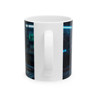 Neon Cyberpunk Pumpkin Skull Mug | Ceramic Coffee Cup 3