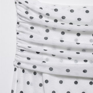 Polka Dot One-Shoulder Long Sleeve Top 3