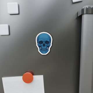 Blue Skull Die-Cut Magnet 3