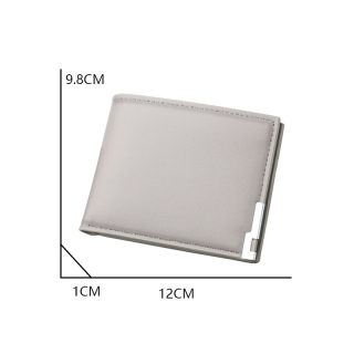Men's Grey Ultra-Thin Short Wallet 5