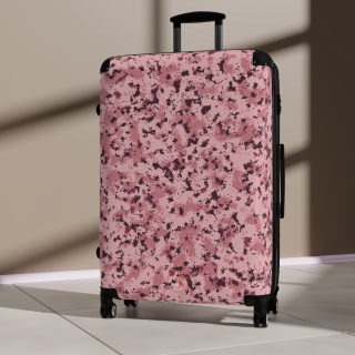 Pink Digital Camo Suitcase | Rolling Carry-On Luggage 12
