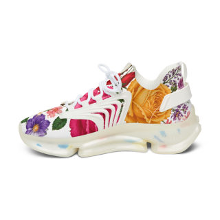 Vintage Rose Floral Mesh Sneakers | Floral Pattern Athletic Shoes 13