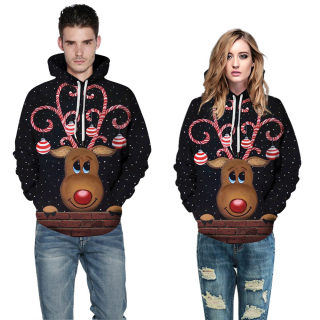 Christmas Digital Print Couple Hoodie | Loose Casual Autumn Winter 6