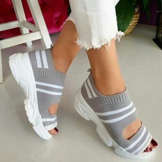 Women's Elastic Flat Peep-Toe Summer Shoes 2