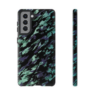 Teal Black Abstract Camo Phone Case 38