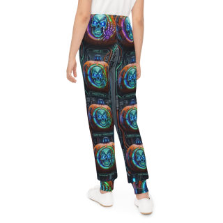 Neon Skull Pumpkin Kids Joggers 8