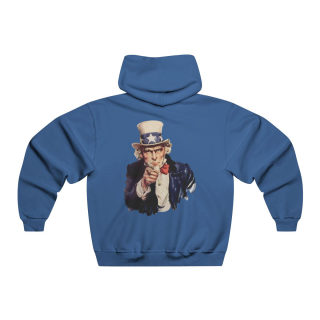 Uncle Sam Pointing Hooded Sweatshirt | Patriotic American Flag Graphic 12