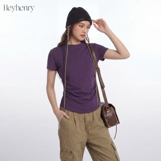 Slim Fit Round Neck Short Sleeve T-Shirt for Women | Solid Color 3