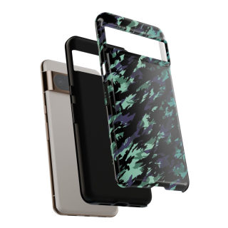 Teal Black Abstract Camo Phone Case 181