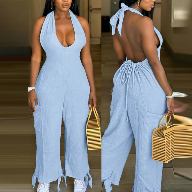 Halter Tie-Detail Jumpsuit with Pockets 6