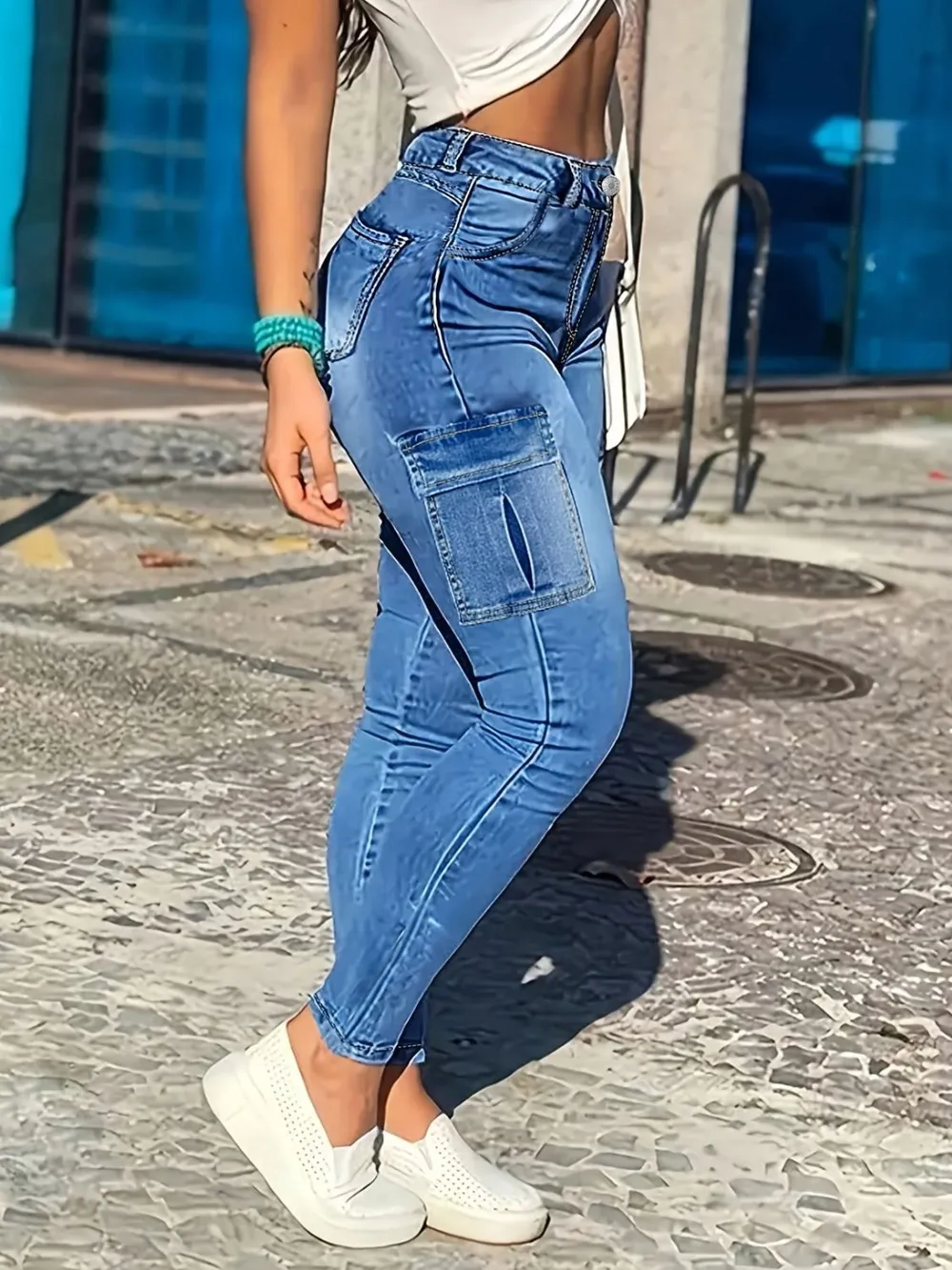 Skinny Jeans with Pockets, Alternate Style 2