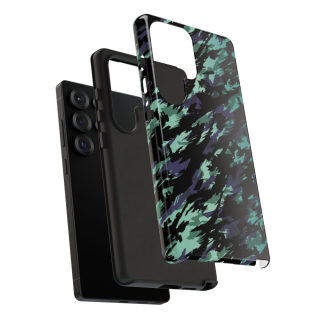 Teal Black Abstract Camo Phone Case 189