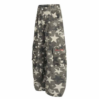 Street Style Star Cargo Camouflage Wide Leg Jeans 3